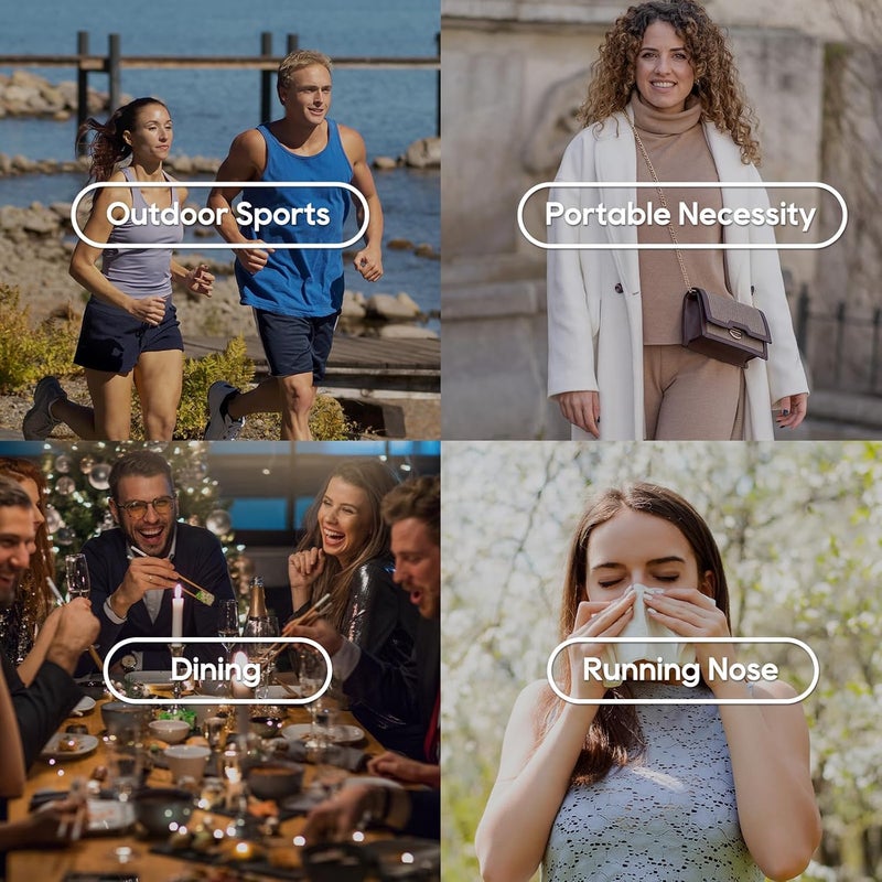 Eco boom Soft Pocket Tissues, Travel Size, 3-Ply, Hypoallergenic, 144 Packs, Eco-Friendly Facial Tissues for Car, Purse, and School - Image 4